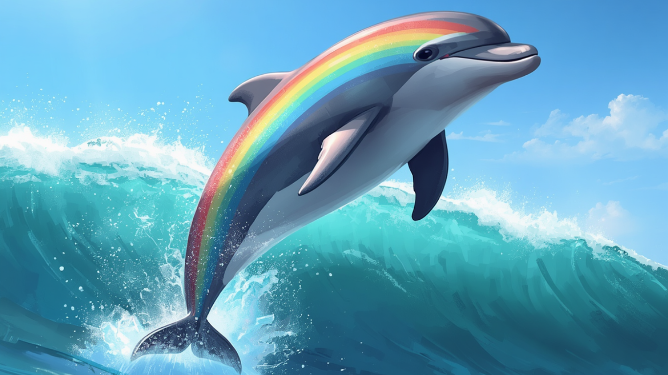 ein goldener Delfin